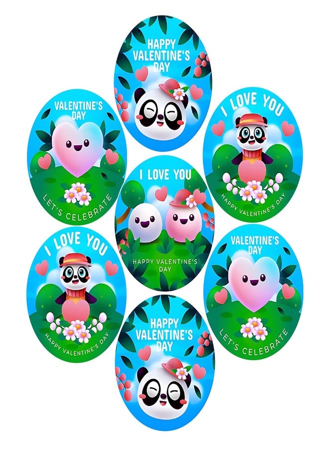 SLGIFT Vinyl Cute Panda Theme Sticker, Self-Adhesive Vinyl Stickers, 40 Pieces, 2 x 2 Inches Round Sticker, 4 Unique Designs, R165 - Image 1